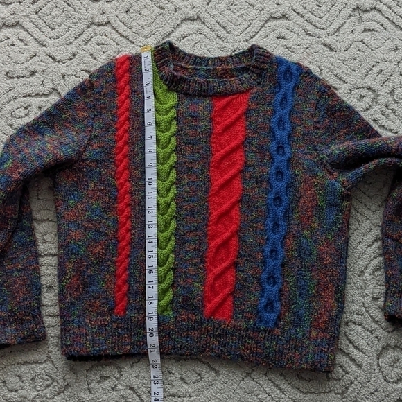 VINTAGE rainbow knit sweater Medium @G - Picture 6 of 9